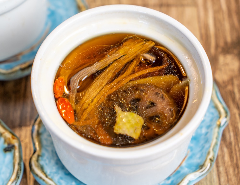 Herbal soup with goji berries